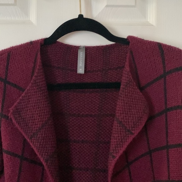 MASSINI Long Wine & Black Cardigan Siza M - Picture 2 of 7